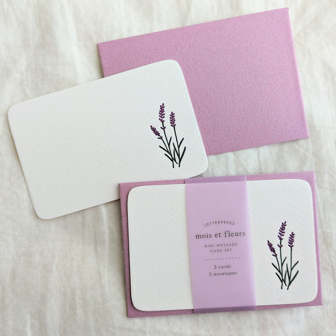 mois et fleurs / Mini Message Cards -lavender MOF-107
