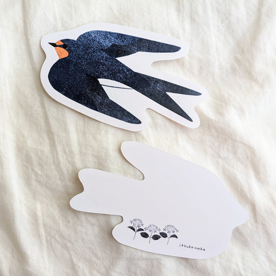 Itsuko Naka / Die-cut card -Swallow