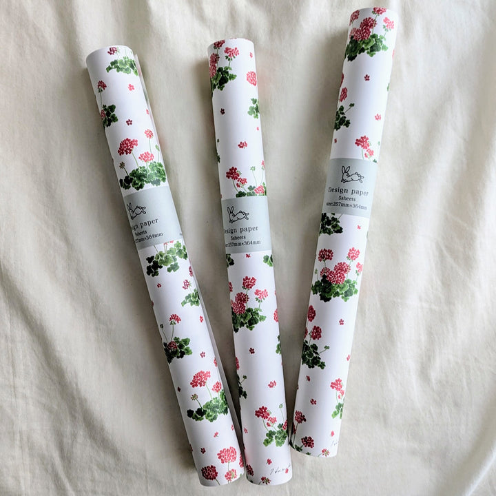 harukazeiro / Wrapping Paper -red geranium