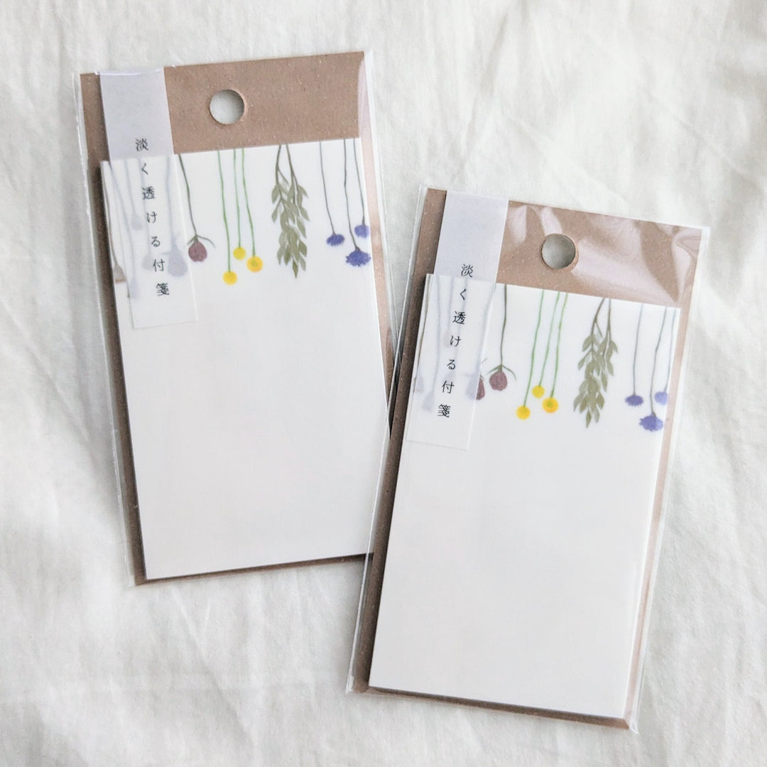 Pale transparent sticky note -dried flowers Rectangle B K-AWAD-1-02