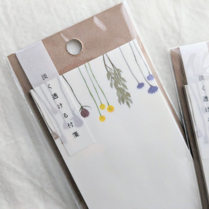 淡く透ける付箋 dried flowers 長方形B K-AWAD-1-02