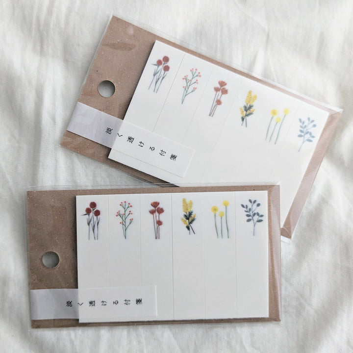 Pale transparent sticky note -dried flowers Marker-A K-AWAD-1-05