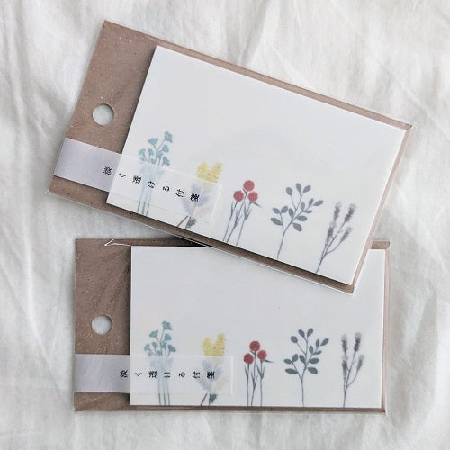 Pale transparent sticky note -dried flowers Rectangle A K-AWAD-1-01