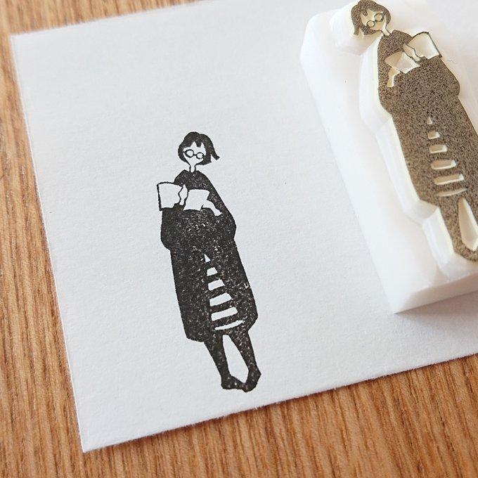 MA7stamp / Rubber Stamp -Bookworm Fumiko