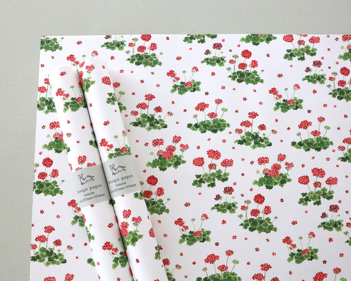 harukazeiro / Wrapping Paper -red geranium