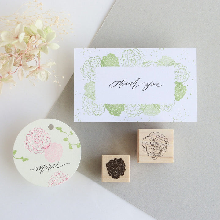 Rubber Stamps -set of peonies (2 stamps)