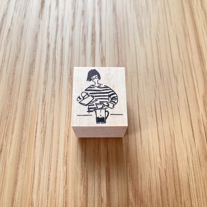 MA7stamp / Rubber Stamp -Fumiko making morning coffee