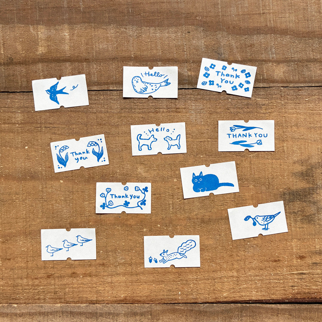 Itsuko Naka / Labeler Rolled sticker -Hello and Thank you