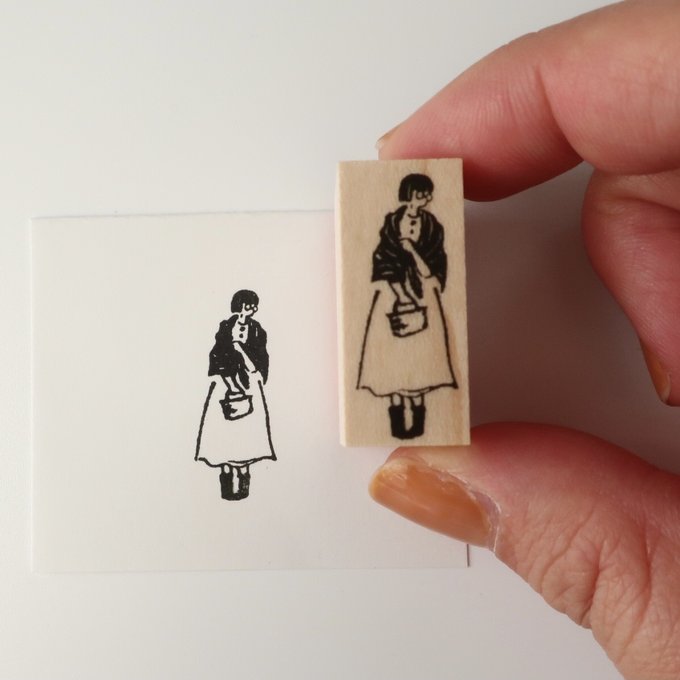 MA7stamp / Rubber Stamp -Fumiko with a shawl