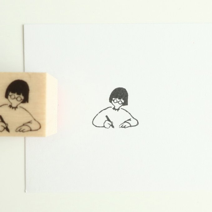 MA7stamp / Rubber Stamp -Fumiko writing something