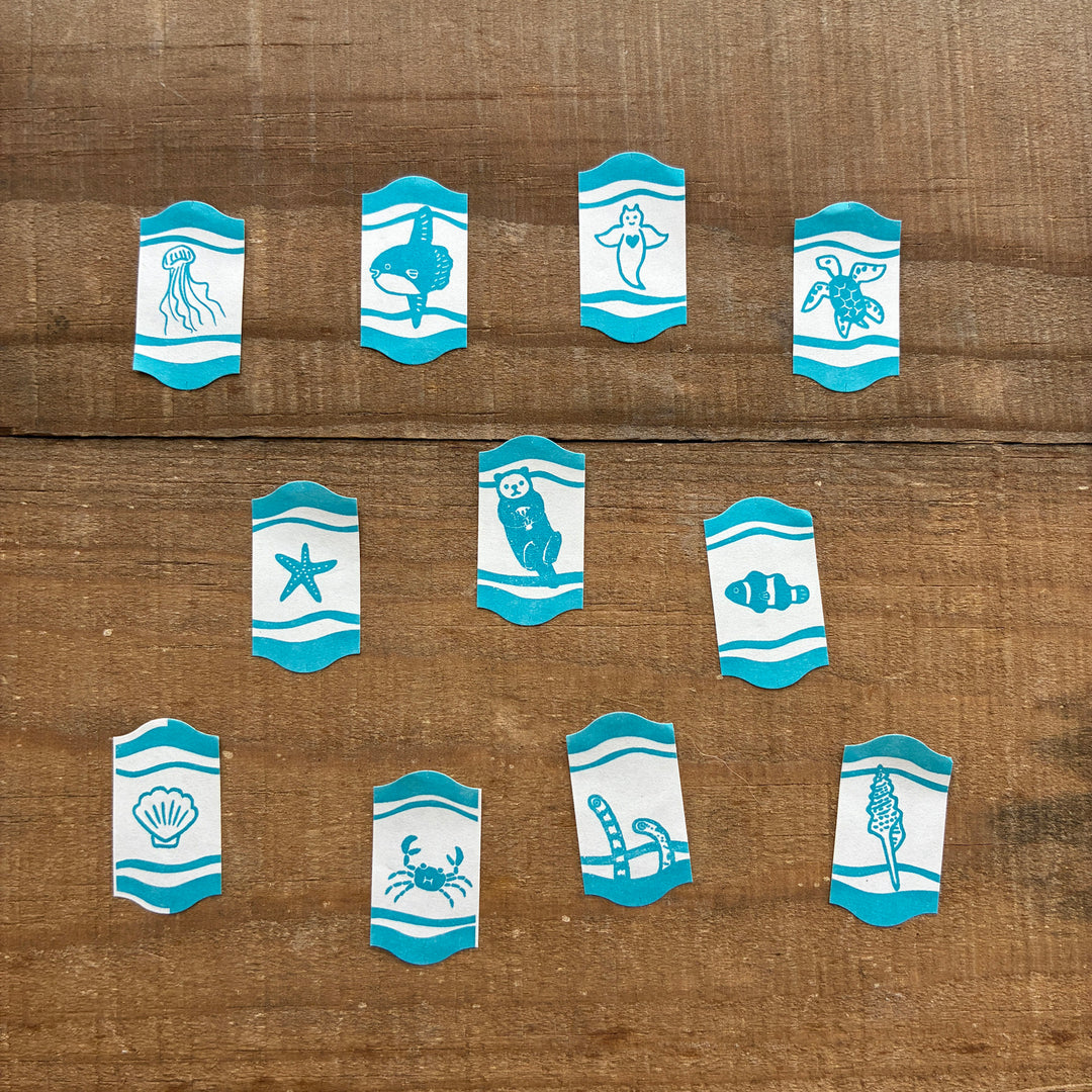 Itsuko Naka / Wavy Labeler Rolled sticker  -Life by the Sea