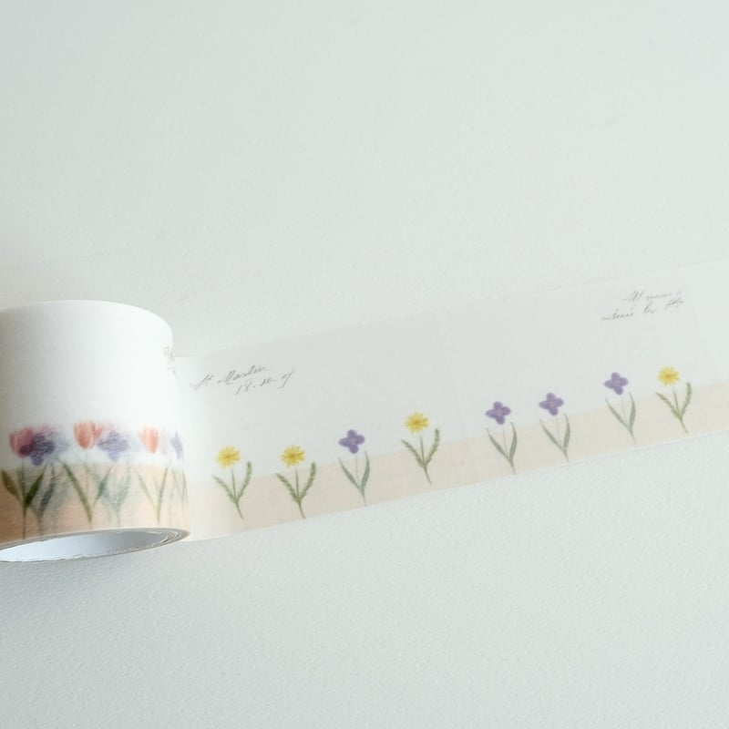 Yohaku / Rolled Sticky Note of Tracing Paper -Garden R-009