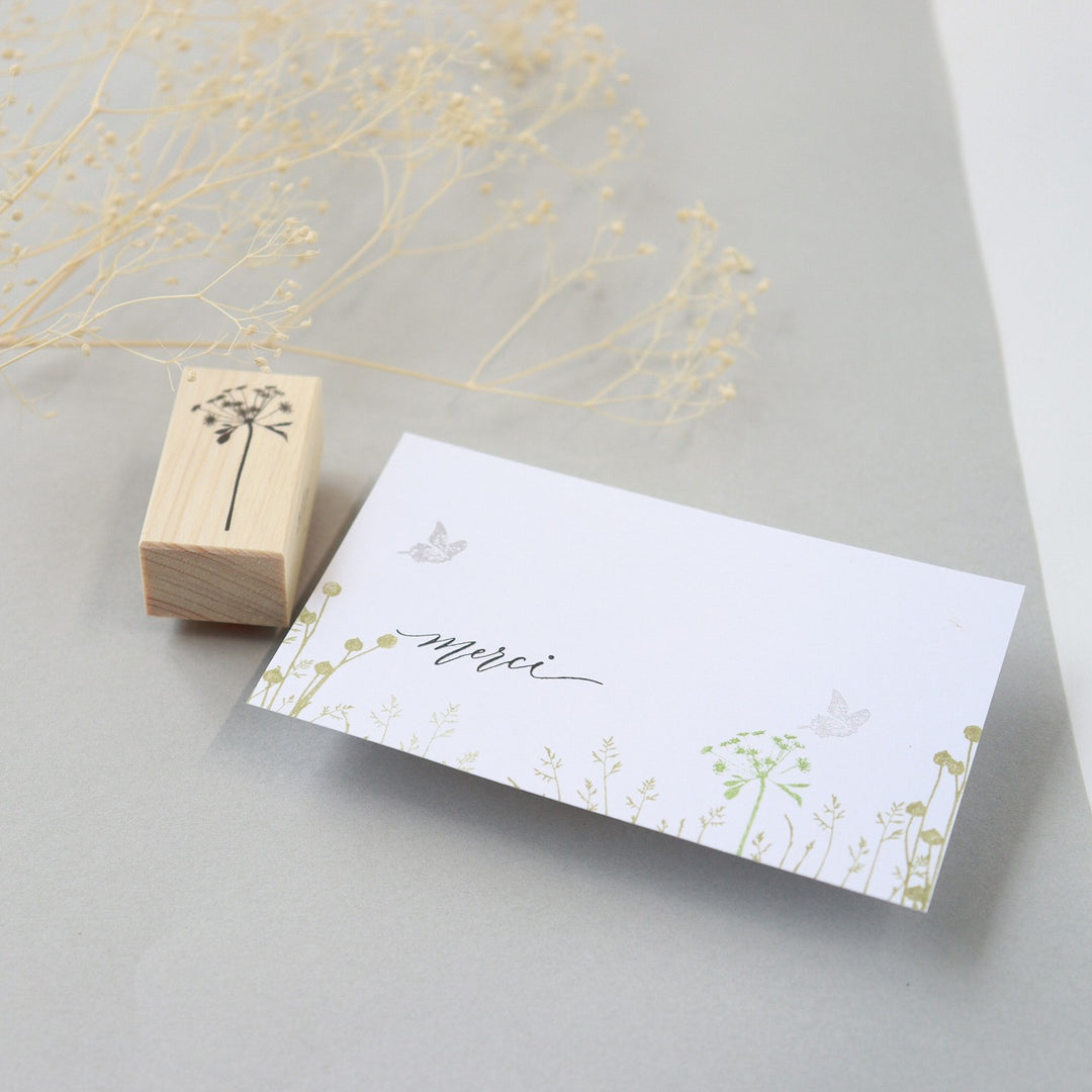 always smile... / Rubber Stamp -lace flower