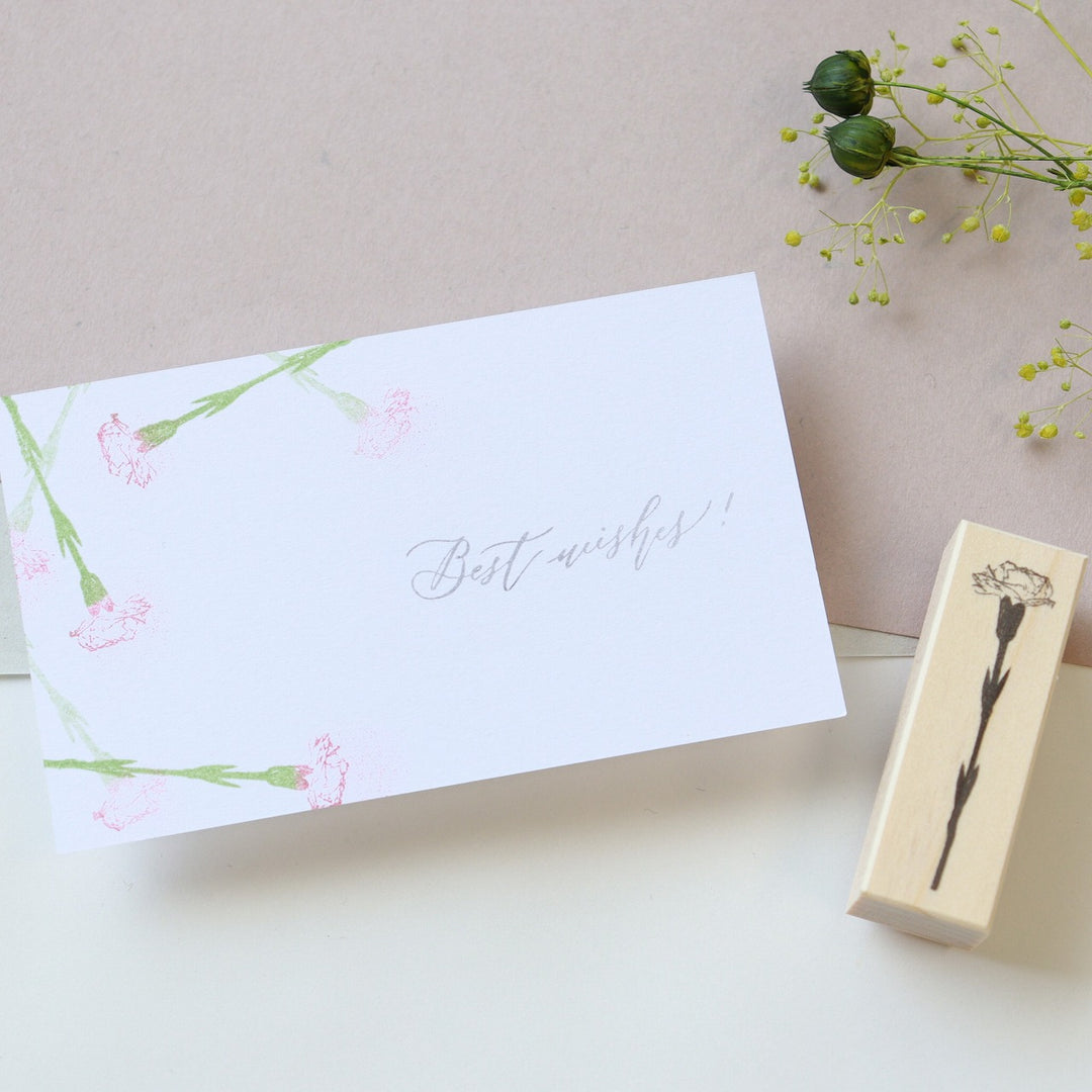 always smile... / Rubber Stamp -Carnation