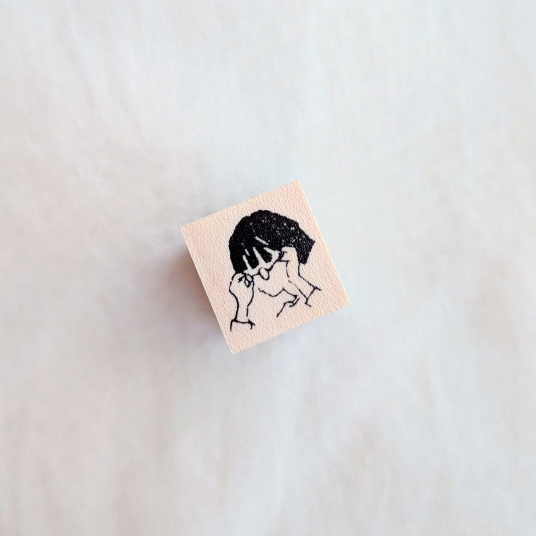 MA7stamp / Rubber Stamp -Fumiko wearing glasses