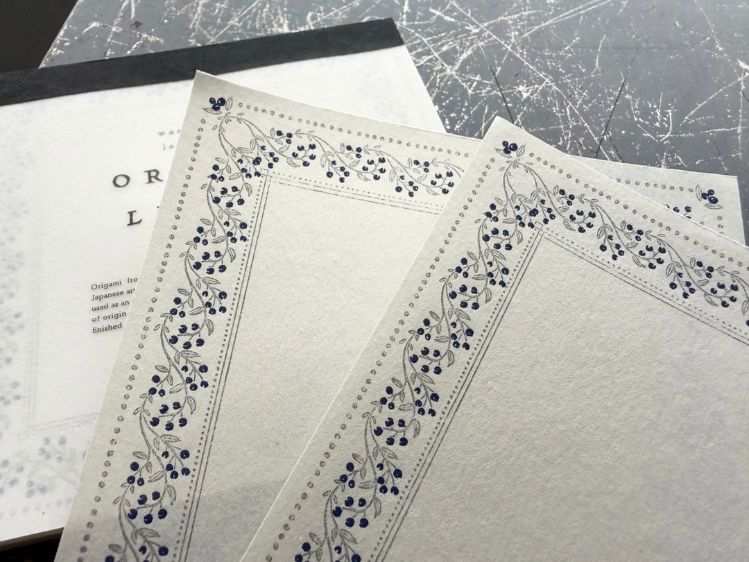 OEDA LETTERPRESS / Limited Edition ORIGAMI LETTER Blueberry color