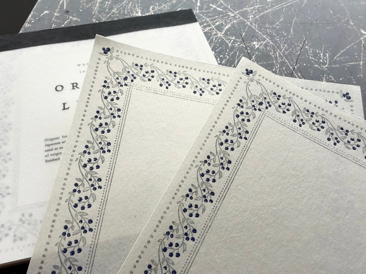 OEDA LETTERPRESS / Limited Edition ORIGAMI LETTER Blueberry color