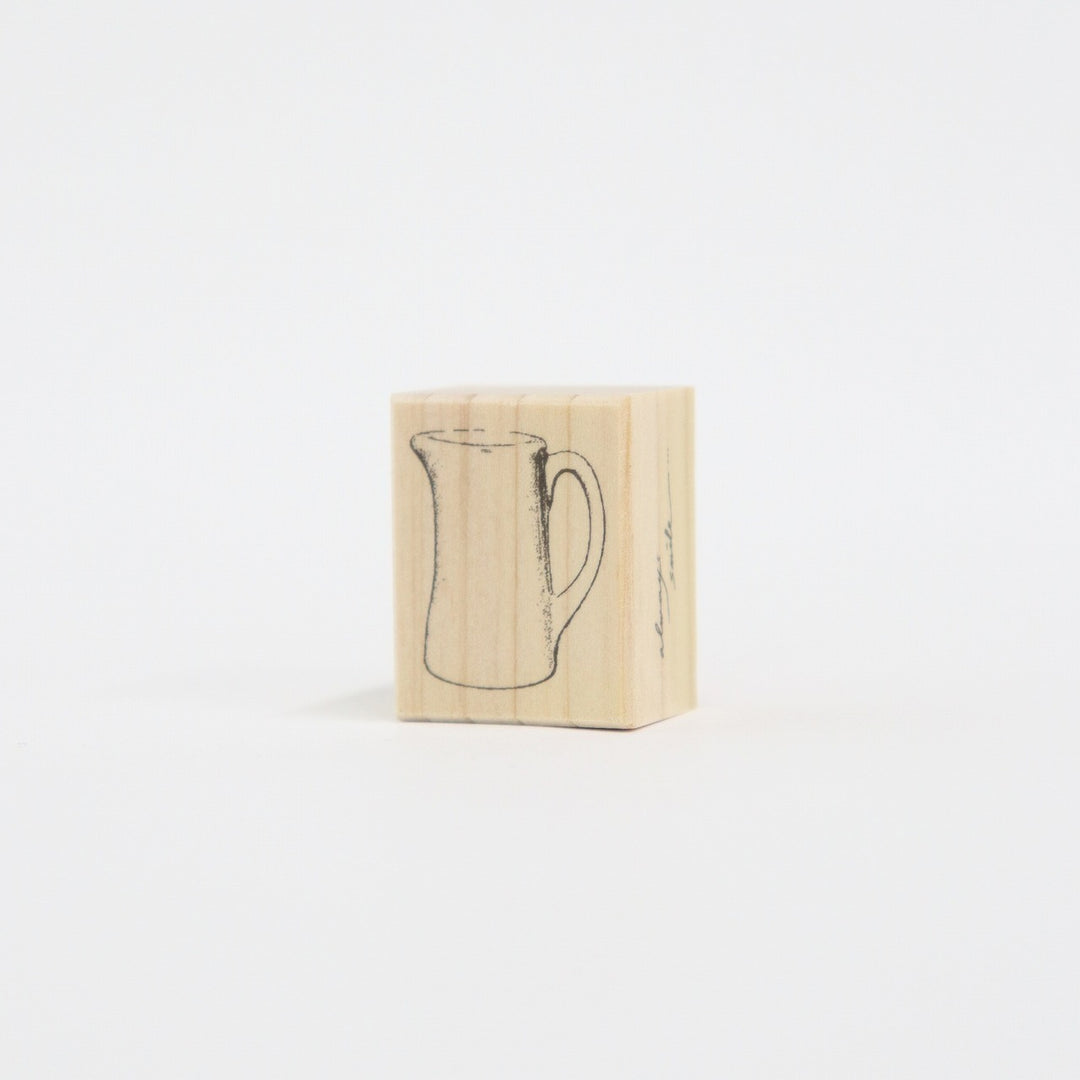 always smile.../ Rubber Stamp -milk vase