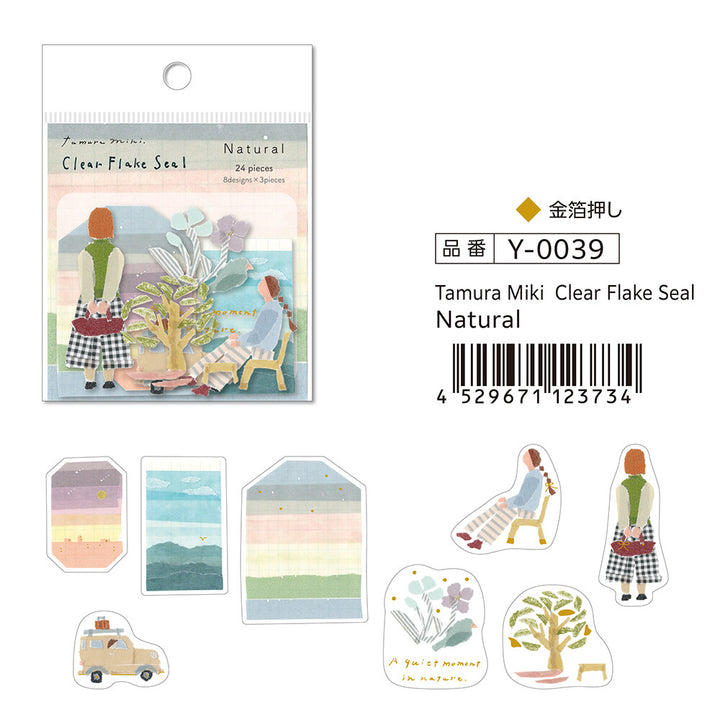 Miki Tamura / Clear Flake Stickers -Natural