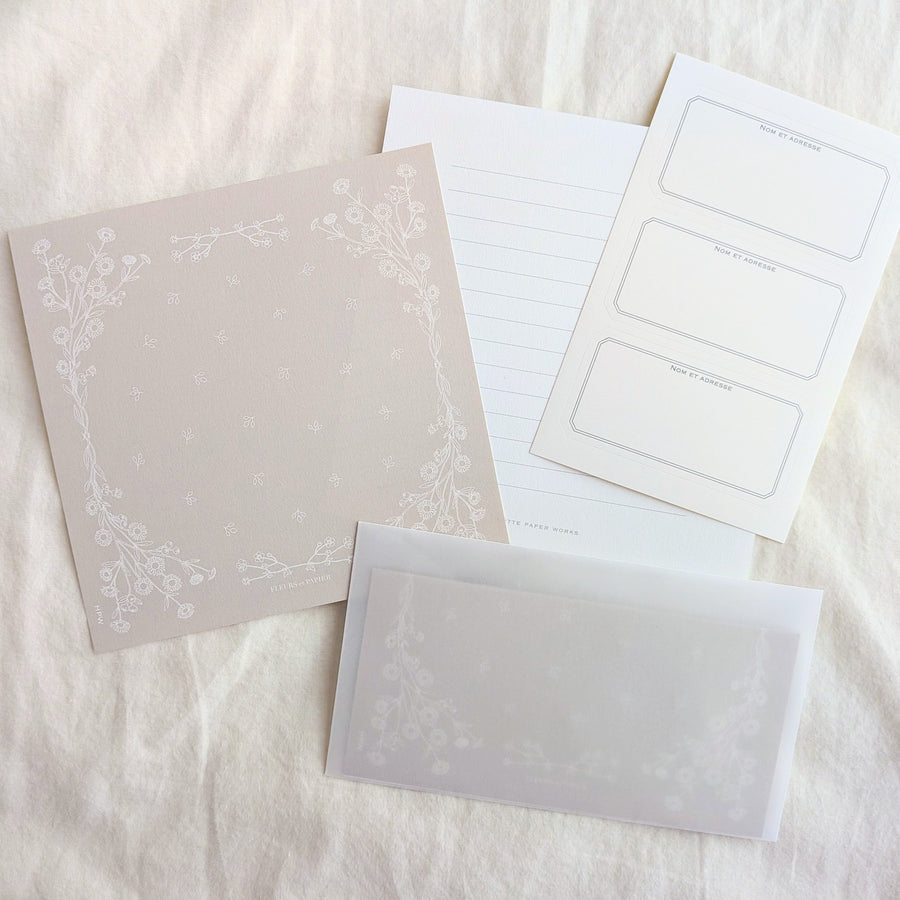 Hutte Paper Works / 正方形の便箋のレターセット Harujion HLS-102