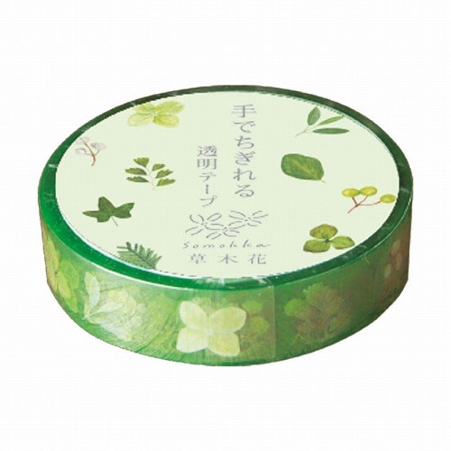 RYURYU / Hand-tearable Clear Tape 10mm width -Green SMMT103