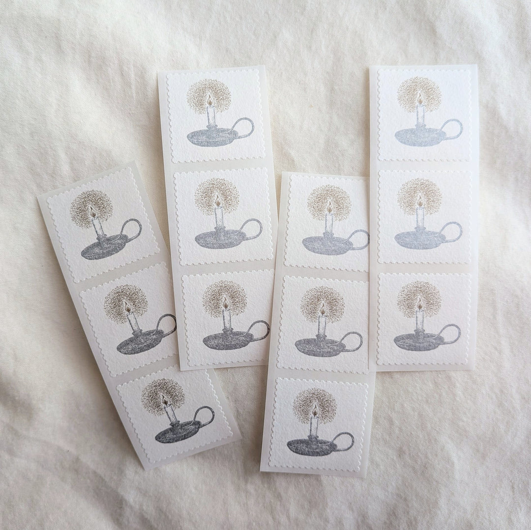 knoten letterpress / seal sticker -Candle /cotton