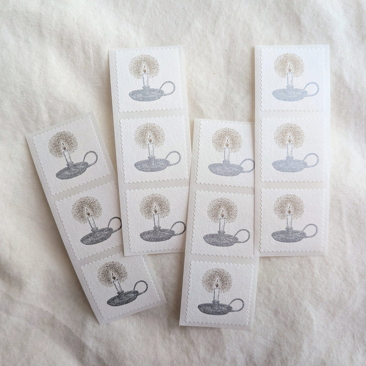 knoten letterpress / seal sticker -Candle /cotton