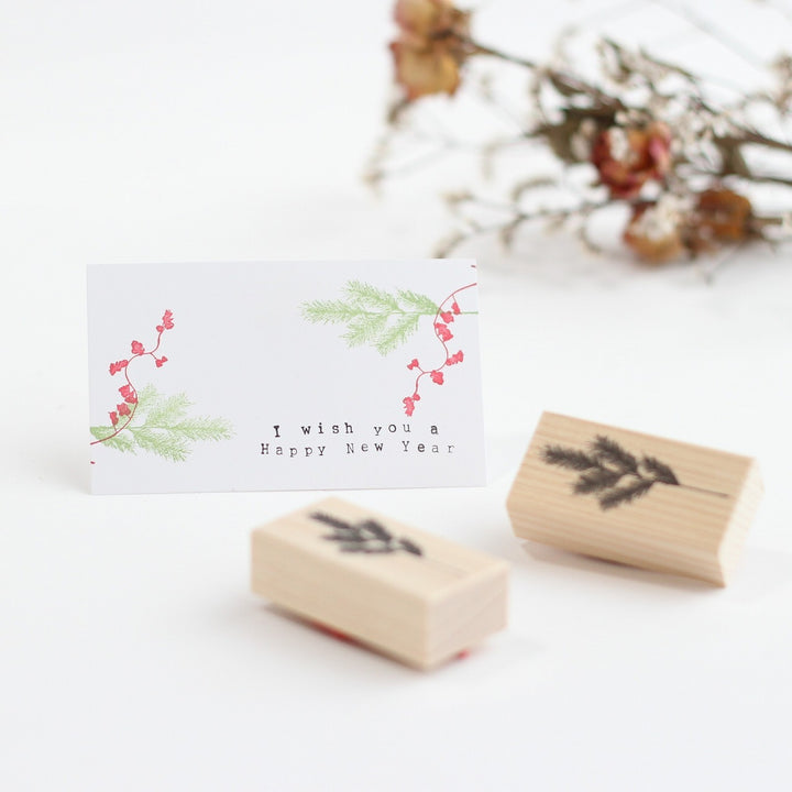 always smile.../ Rubber Stamp -Pine tree
