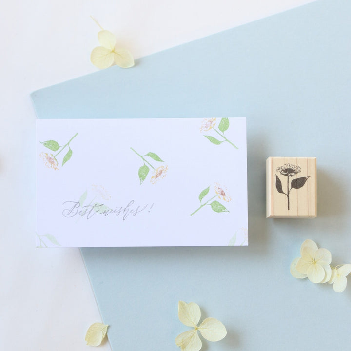 always smile.../ Rubber Stamp -Sunflower