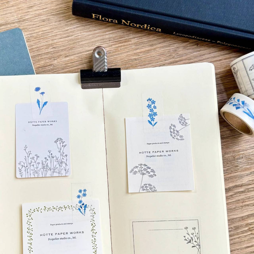Hutte Paper Works / 筆記可能マスキングテープ Blue floral