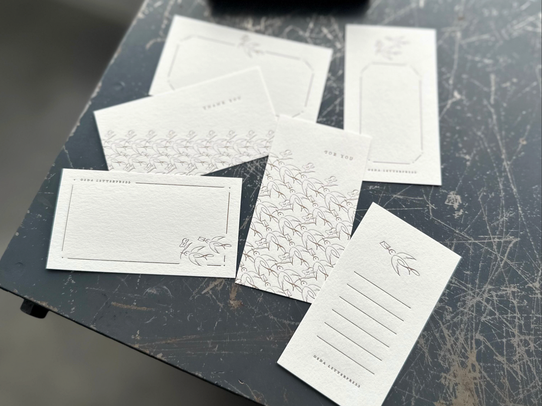 OEDA LETTERPRESS / 6 BIRDS DESIGN CARD BOX [Bronze]