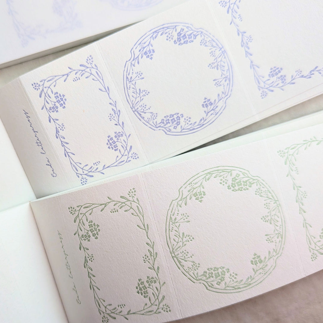 OEDA LETTERPRESS / 3pattern labelbook Noble  [Lavender&Sage]