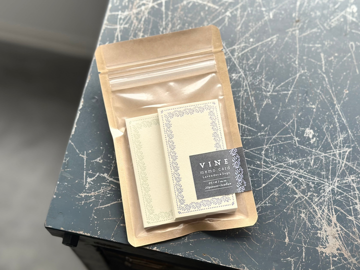 OEDA LETTERPRESS / Limited Edition Memo card 'VINE' Limited color -Lavender&Sage