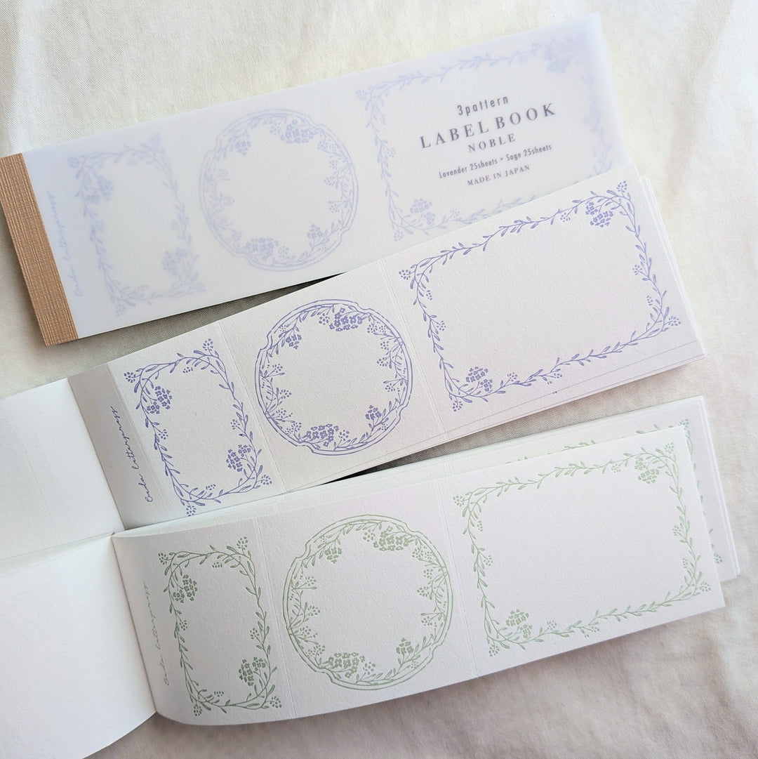 OEDA LETTERPRESS / 3pattern labelbook Noble  [Lavender&Sage]