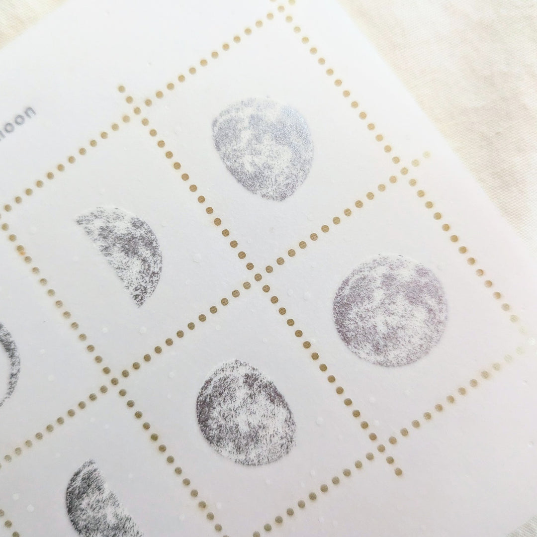 knoten letterpress / Stamp-style sticker -Phases of the moon