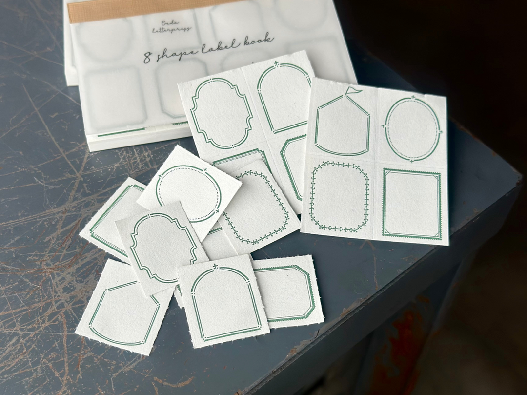 OEDA LETTERPRESS / 8shape label book [Frame/Green]