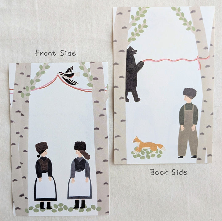 Necktie x Tegamisha / Pocket Memo Pad -Birch Forest
