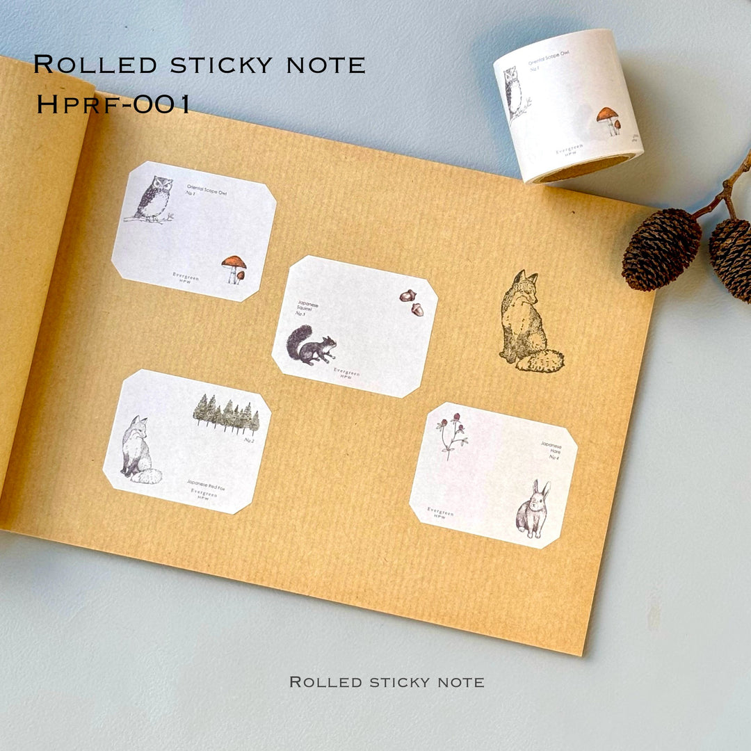 Hutte Paper Works / Rolled Sticky Note -Evergreen HPR-001