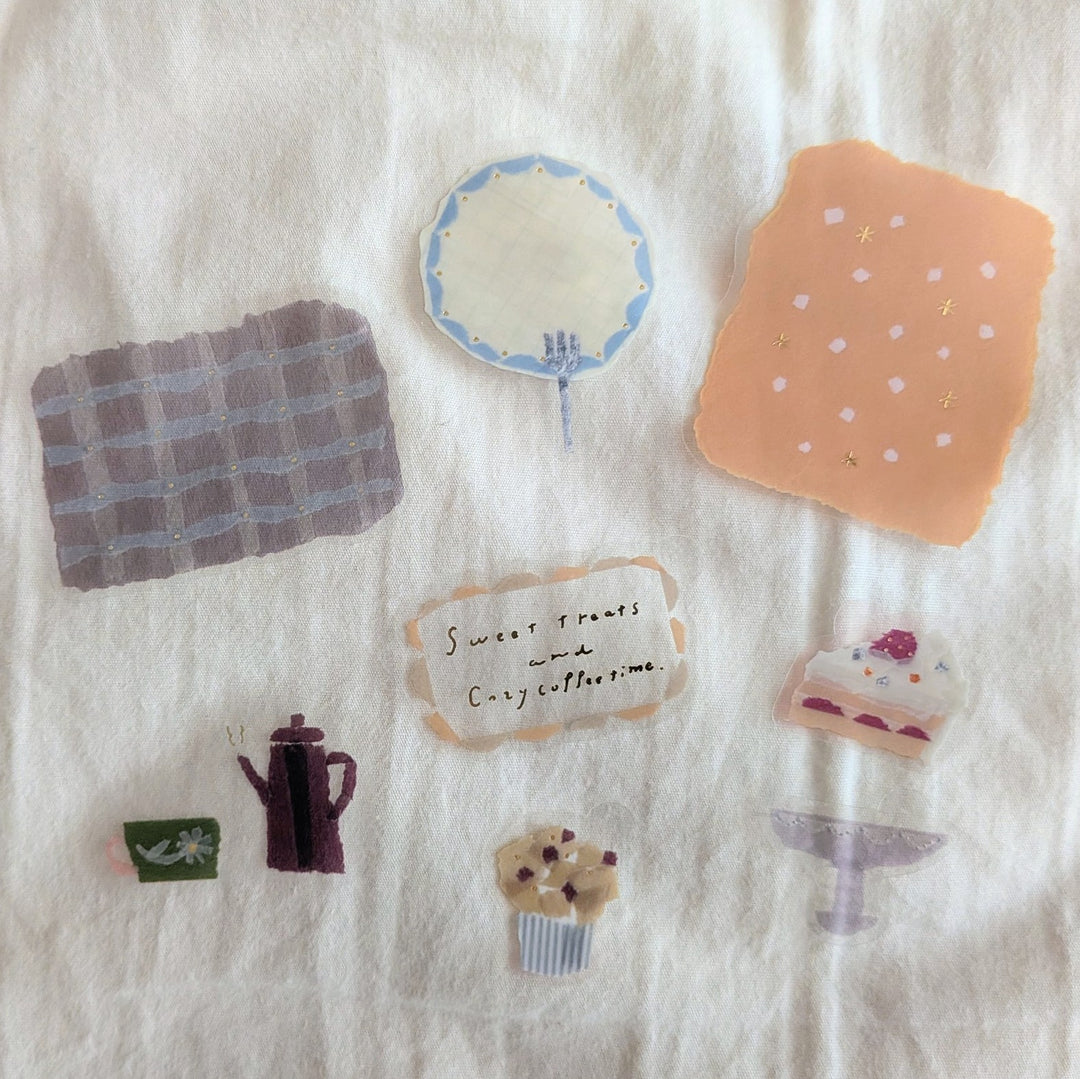 Miki Tamura / Clear Flake Stickers -Cozy time