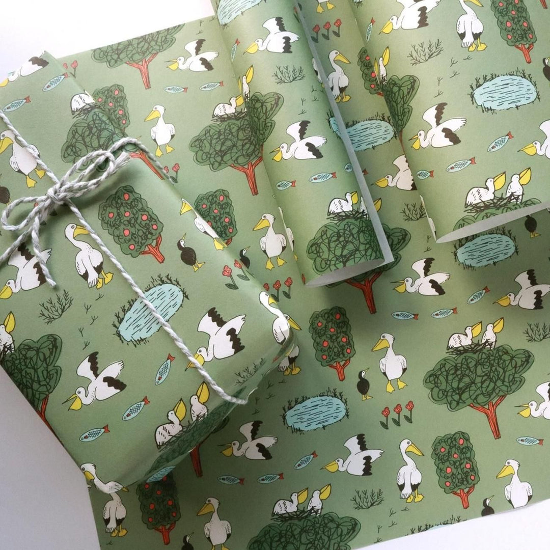 REGARO PAPIRO / Wrapping Paper -Pelican /5 sheets