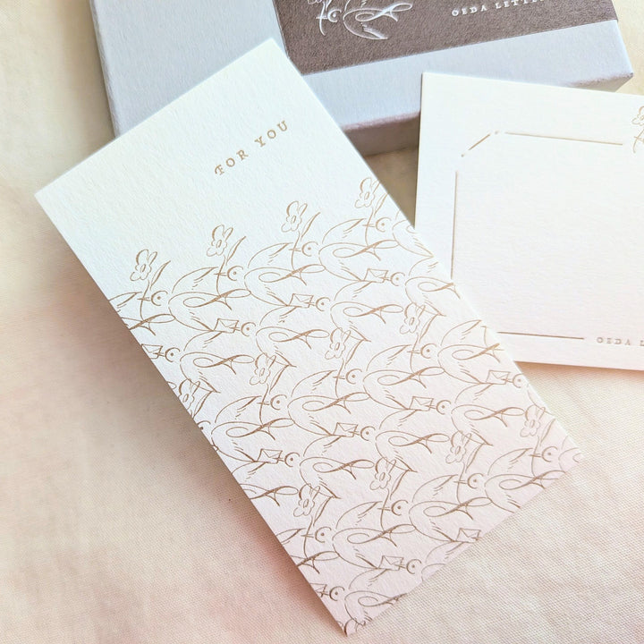 OEDA LETTERPRESS / 6 BIRDS DESIGN CARD BOX [Bronze]