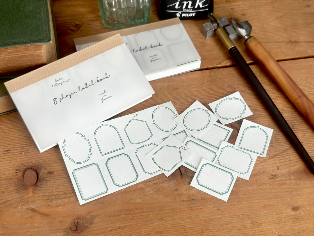 OEDA LETTERPRESS / 8shape label book [Frame/Green]