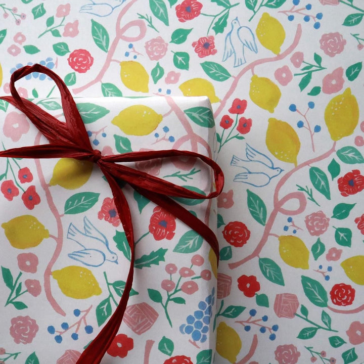 REGARO PAPIRO / Wrapping Paper -Harvest Pattern - White /5 sheets