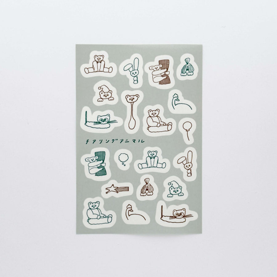 Tobimatsu Shoichiro x Mizushima / Tracing paper sticker -Cheering Animals