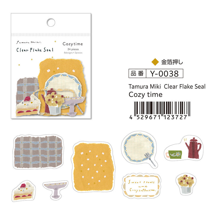 Miki Tamura / Clear Flake Stickers -Cozy time