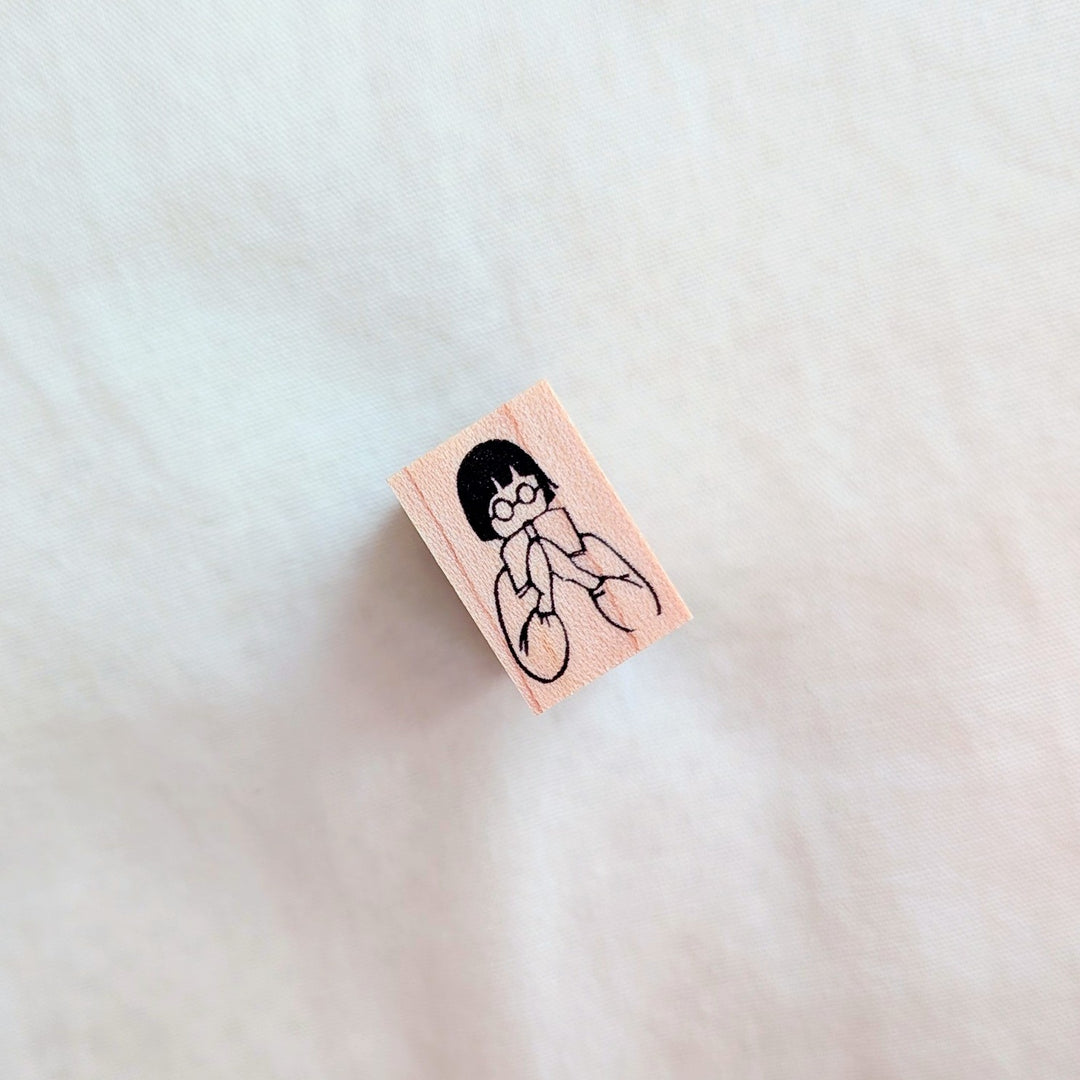 MA7stamp / Rubber Stamp -Fumiko with a fluttery heart