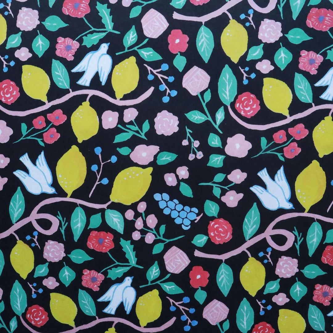 REGARO PAPIRO / Wrapping Paper -Harvest Pattern - Black /5 sheets
