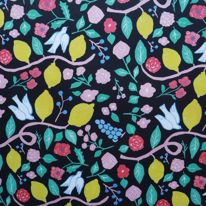 REGARO PAPIRO / Wrapping Paper -Harvest Pattern - Black /5 sheets