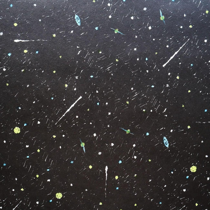 REGARO PAPIRO / Wrapping Paper -Universe Pattern Black /5 sheets