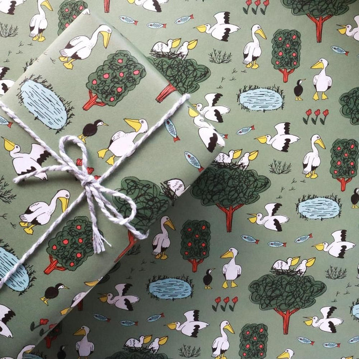 REGARO PAPIRO / Wrapping Paper -Pelican /5 sheets